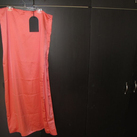 House of CB - Mistress Rocks Coral High Split Maxi Skirt with Beaded Corset - Picture 6 of 11